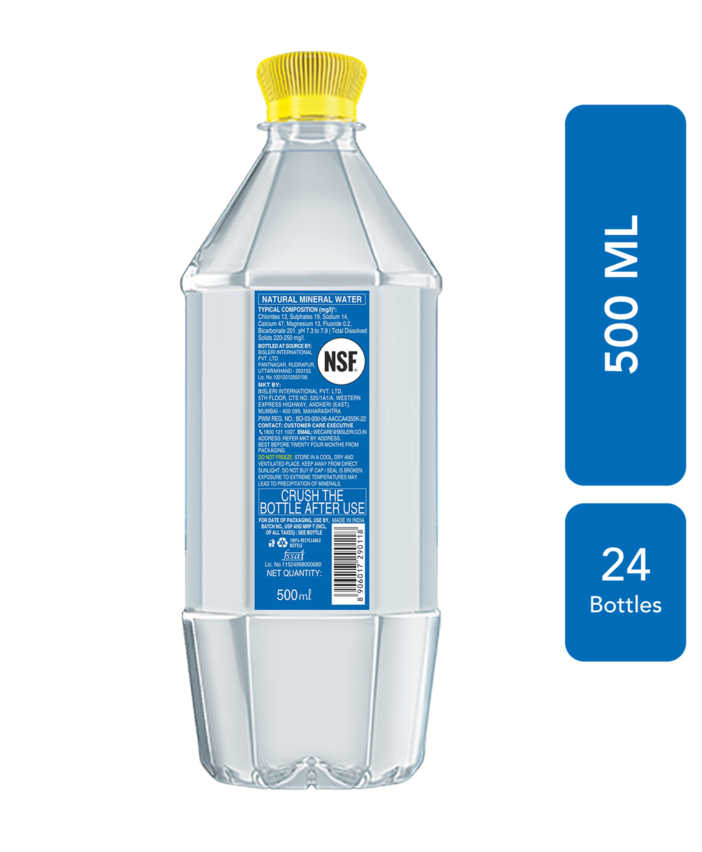 Label on Vedica 500 ML Himalayan Spring Water